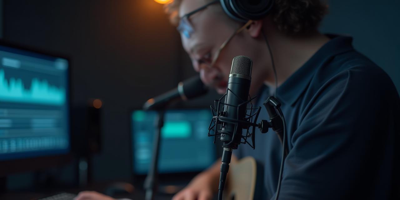 Studioopptak - Modern podcast and audio recording in action